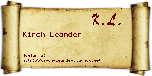 Kirch Leander névjegykártya
